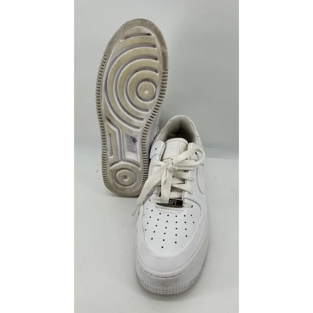 Nike Air Force 1 Sage Low White Platform Sneakers AR5339-100 White Women's 7.5